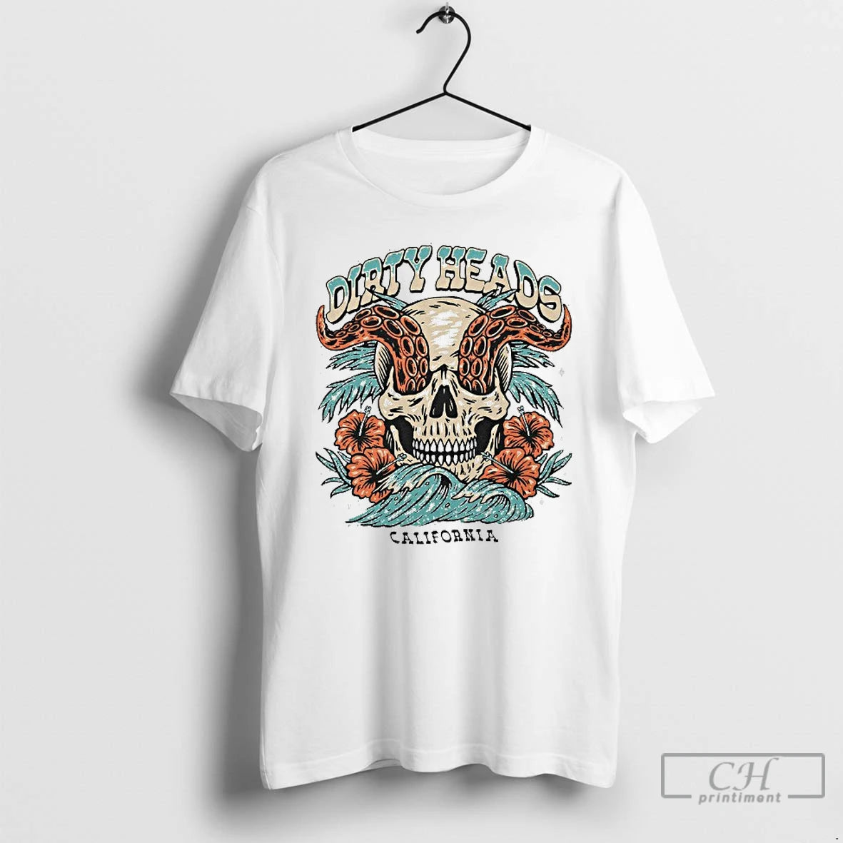 Classic Dirty Heads California Skull Wave T-Shirts, Hoodie, Sweatshirt | PopFlextees.com
