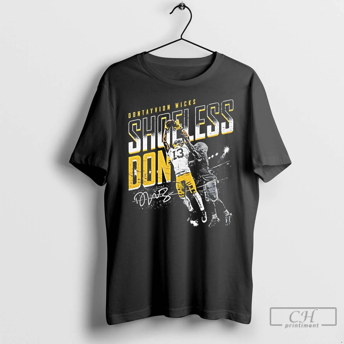 Classic Dontayvion Wicks Green Bay Packers Shoeless Don Catch Signature T-Shirts, Hoodie, Sweatshirt | PopFlextees.com
