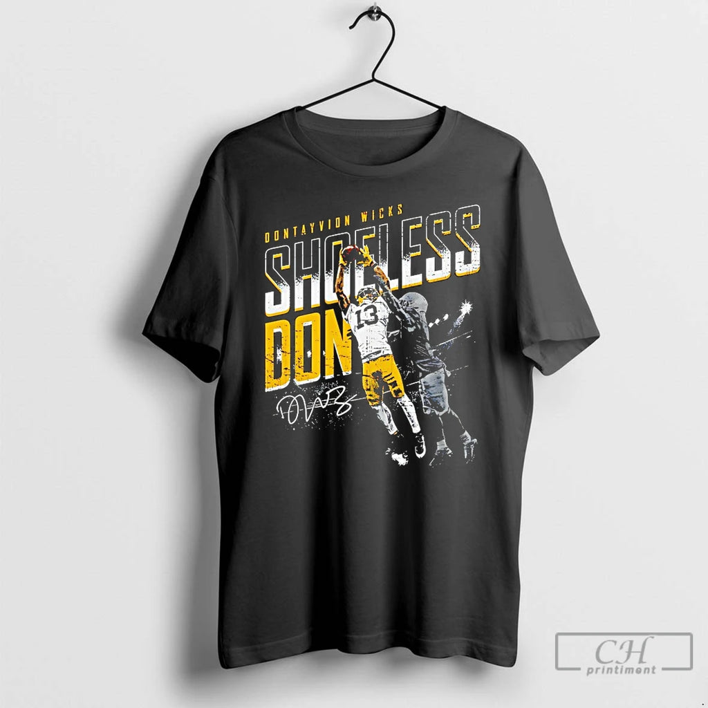 Classic Dontayvion Wicks Green Bay Shoeless Catch T-Shirts, Hoodie, Sweatshirt | PopFlextees.com