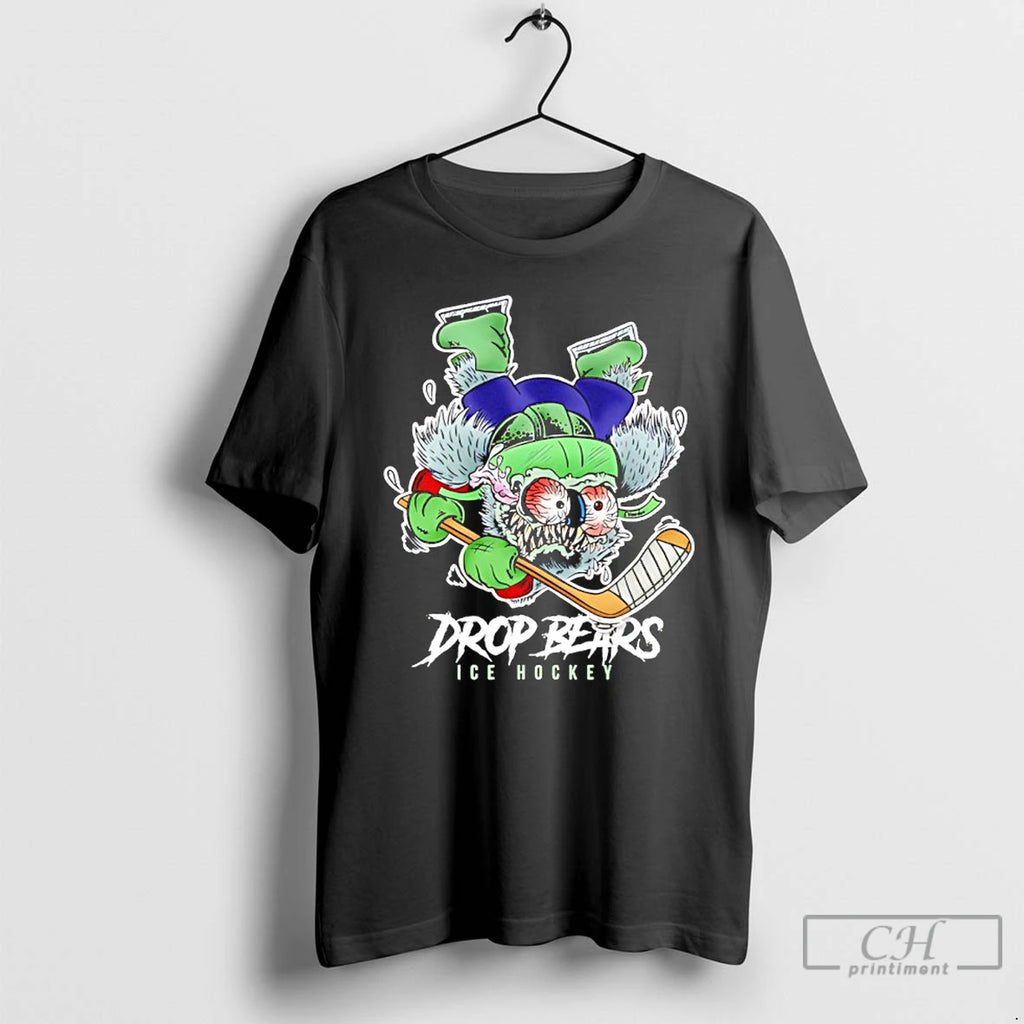 Classic Drop Bears Ice Hockey Zombie Goat Cartoon T-Shirts, Hoodie, Sweatshirt | PopFlextees.com