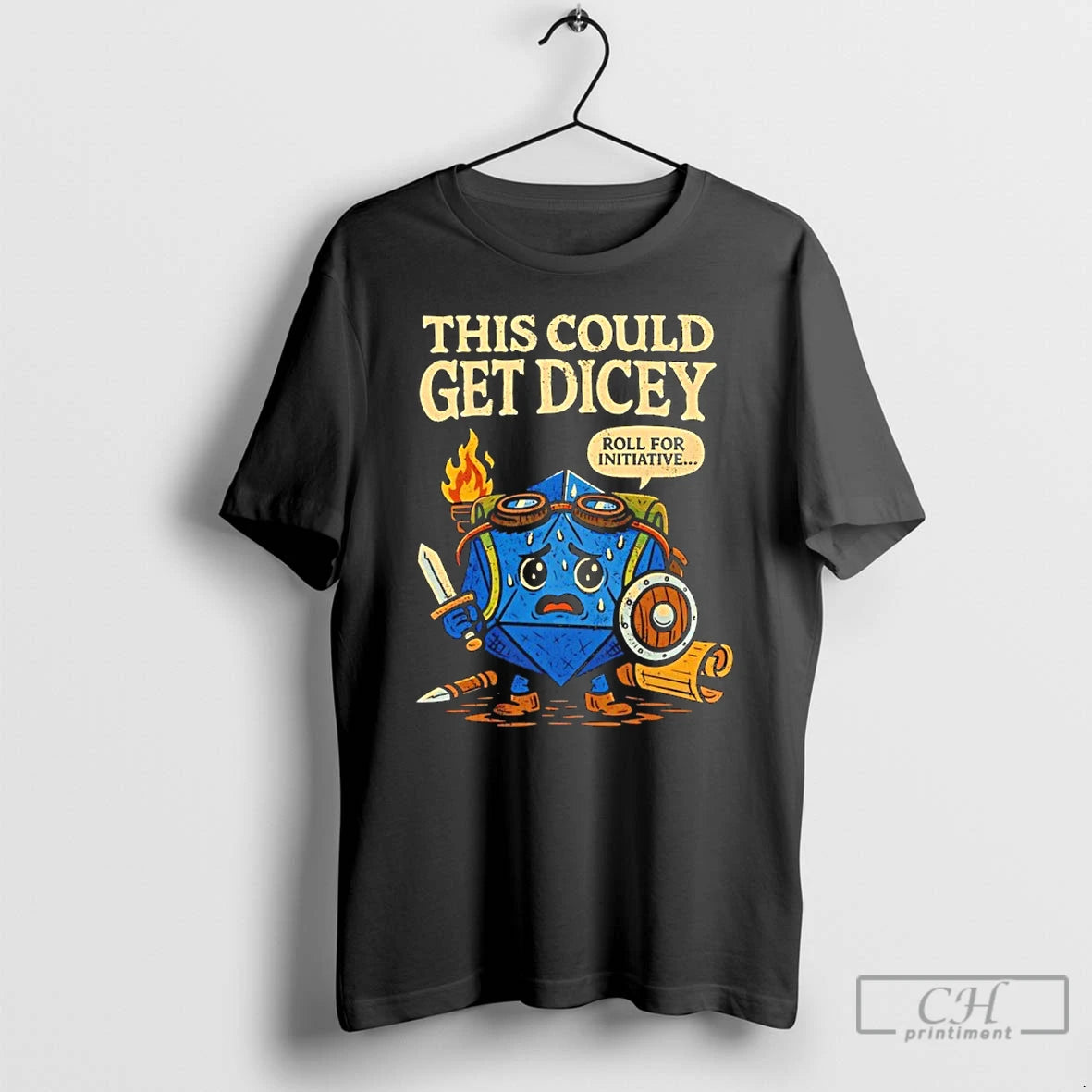 Classic Dungeons And Dragons This Could Get Dicey Roll For Intiative T-Shirts, Hoodie, Sweatshirt | PopFlextees.com
