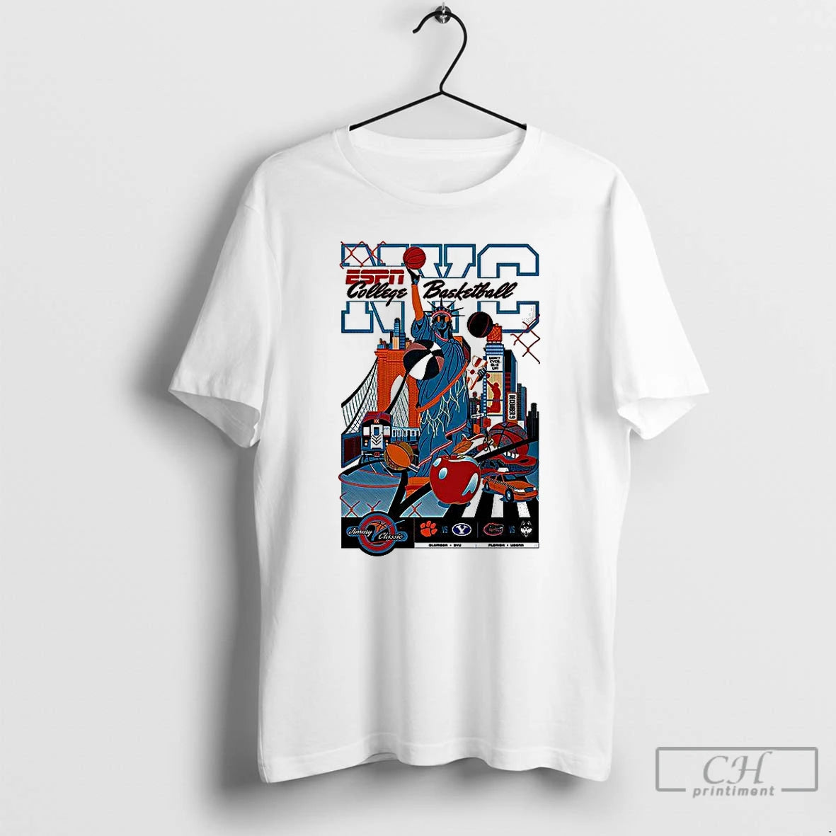 Classic Espn College Basketball Clemson Vs Byu And Florida Vs Uconn Jim V Classic T-Shirts, Hoodie, Sweatshirt