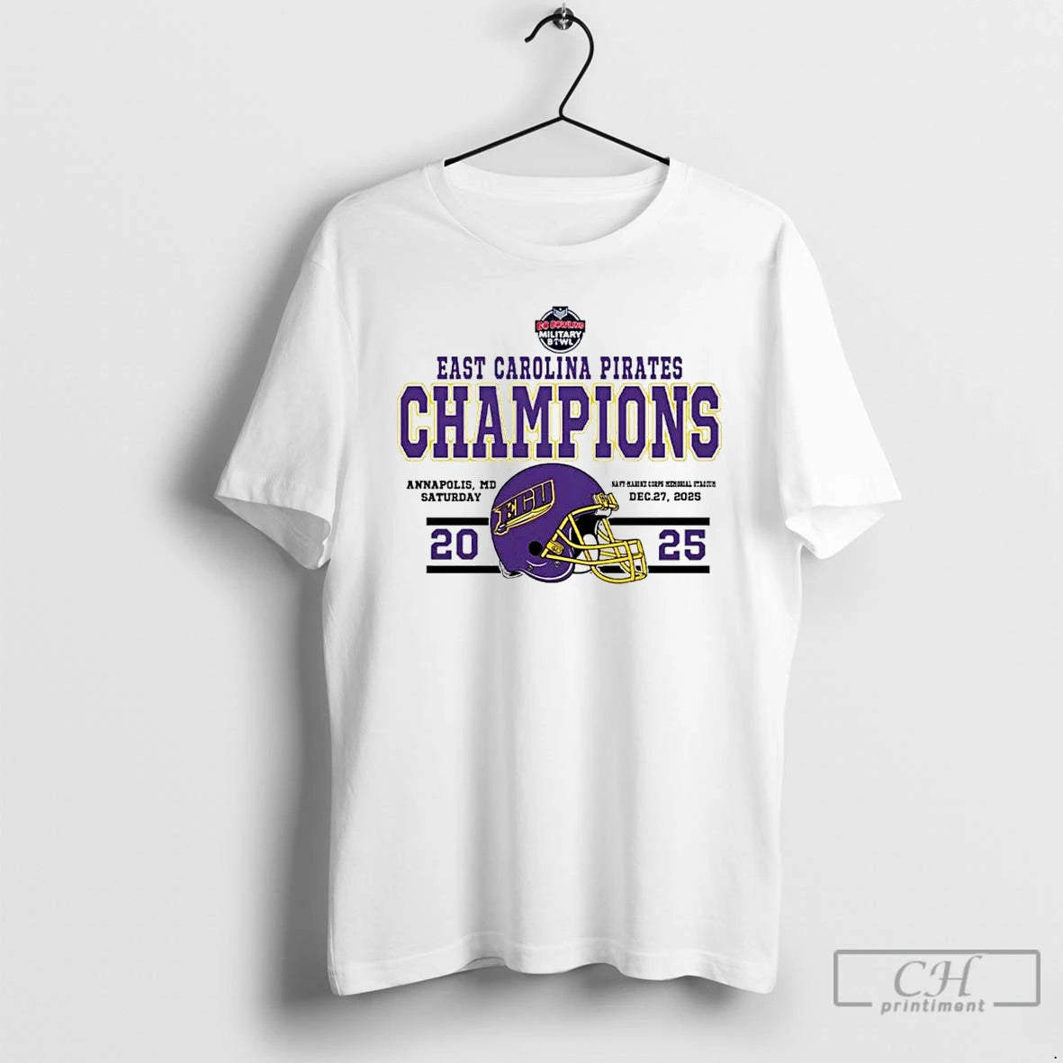 Classic East Carolina Pirates Football 2025 Go Bowling Military Bowl Champions Helmet T Shirts Sweater Hoodie, Sweatshirt