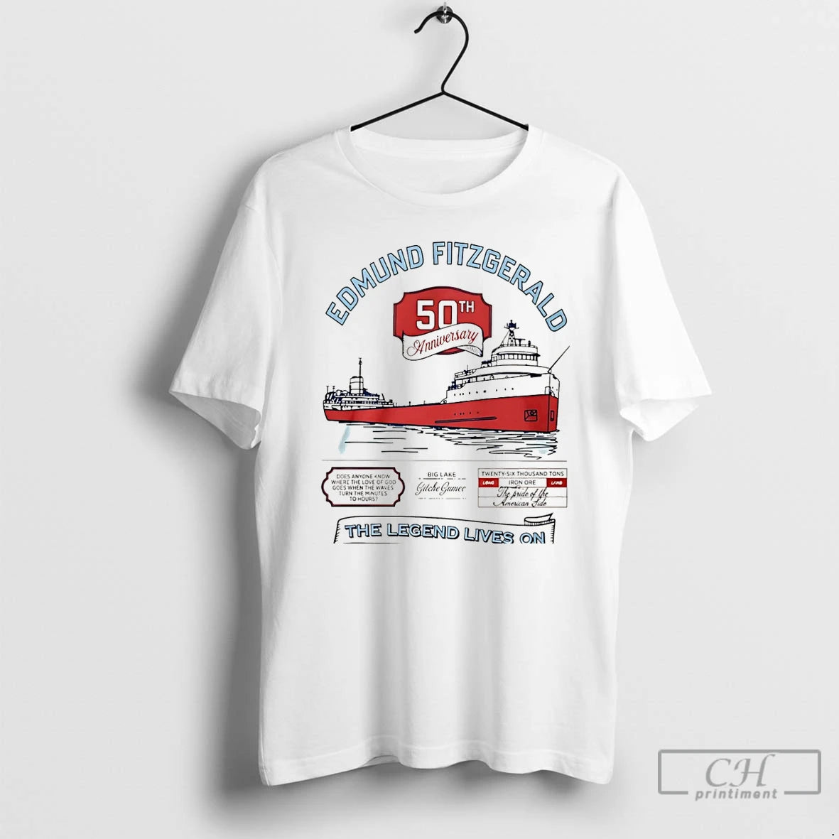 Classic Edmund Fitzgerald 50th Anniversary The Legend Lives On Christmas T-Shirts, Hoodie, Sweatshirt | PopFlextees.com