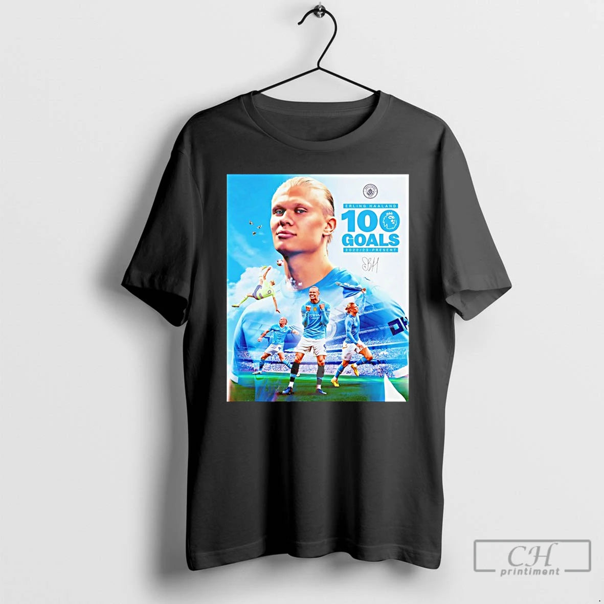 Classic Erling Haaland 100 Goals Premier League 2022 2023 Present Signature T-Shirts, Hoodie, Sweatshirt | PopFlextees.com