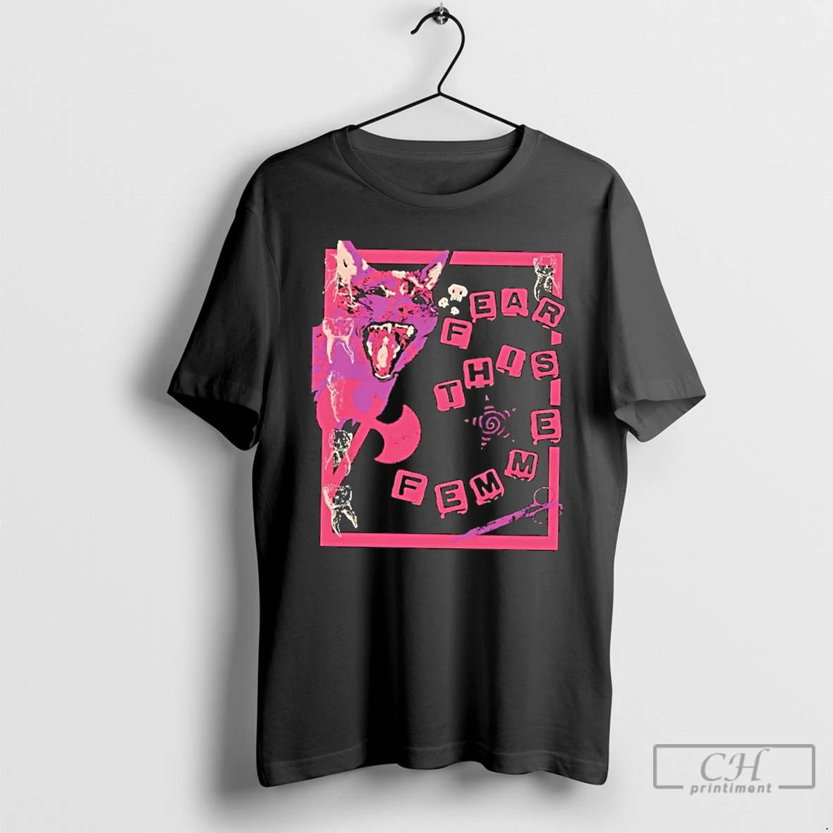 Classic Fear This Femme Dog Art Retro T-Shirts, Hoodie, Sweatshirt | PopFlextees.com