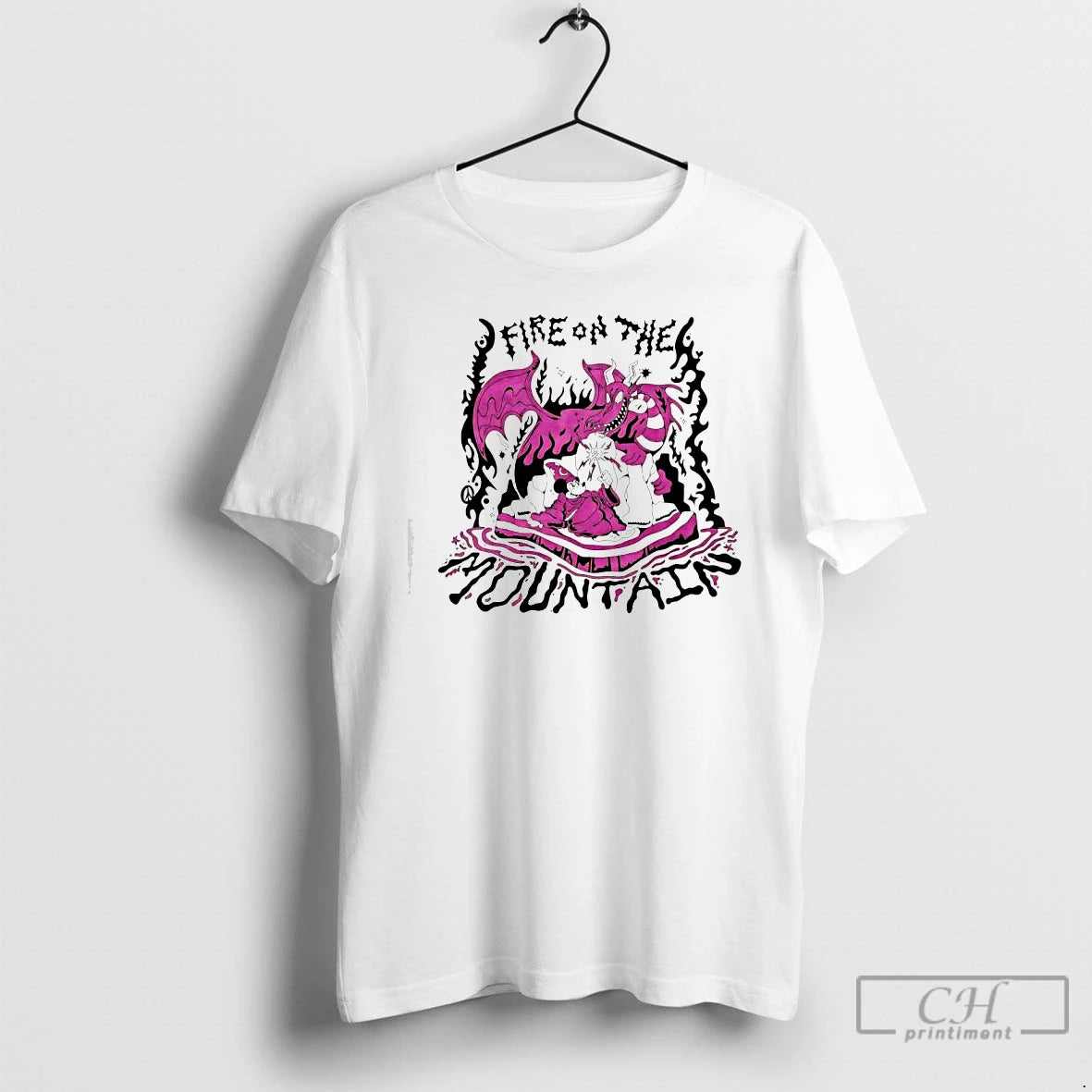 Classic Fire On The Mountain Wizard And Dragon Graphic T-Shirts, Hoodie, Sweatshirt | PopFlextees.com