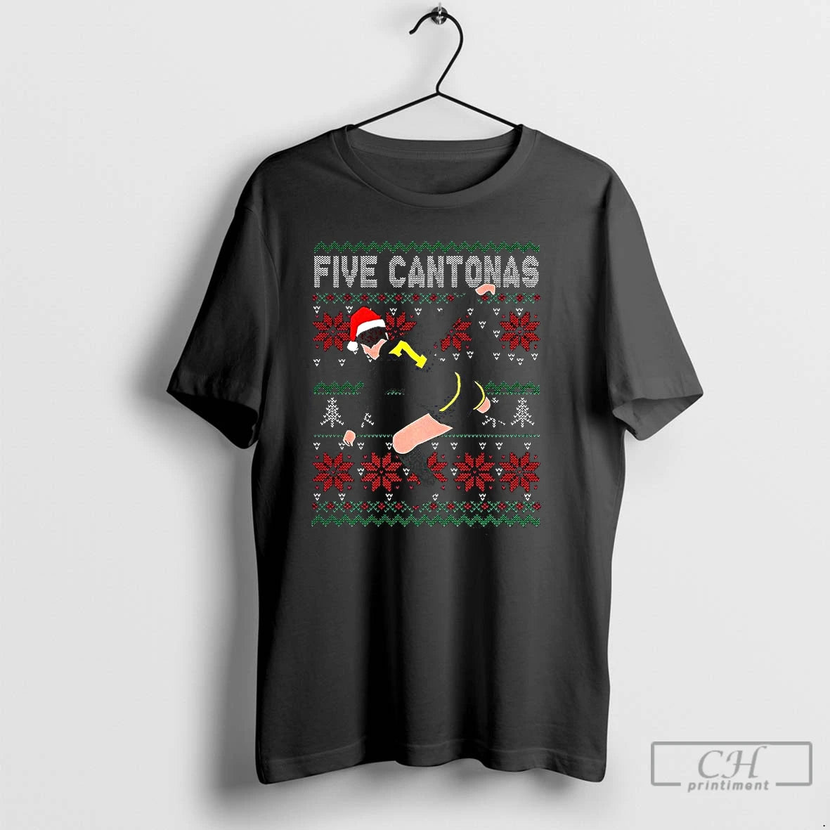 Classic Five Cantonas Eric Cantona Ugly Christmas T-Shirts, Hoodie, Sweatshirt | PopFlextees.com