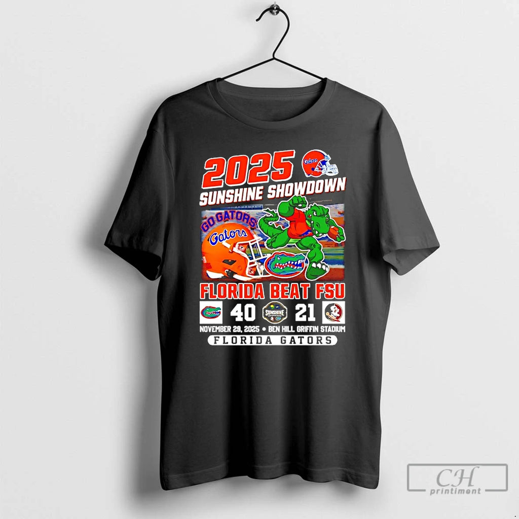 Classic Florida Gators Beat Fsu Back To Back 2025 Sunshine Showdown Champions 40 21 Score T-Shirts, Hoodie, Sweatshirt
