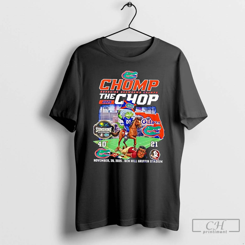 Classic Florida Gators Sunshine Showdown Champs 2025 Chomp The Chop T-Shirts, Hoodie, Sweatshirt | PopFlextees.com