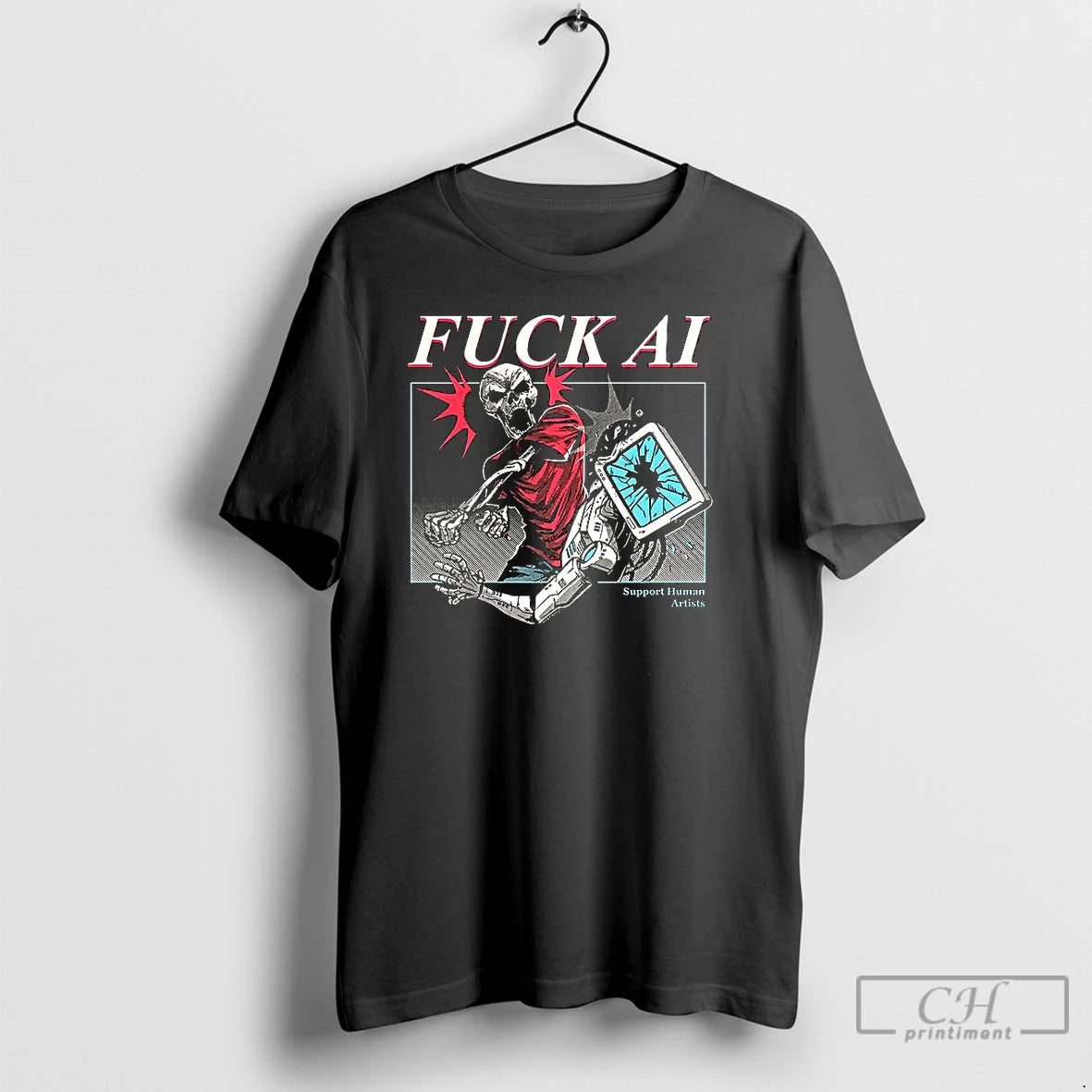 Classic Fuck Ai Support Human Artists Do Your Part Antiai T-Shirts, Hoodie, Sweatshirt | PopFlextees.com