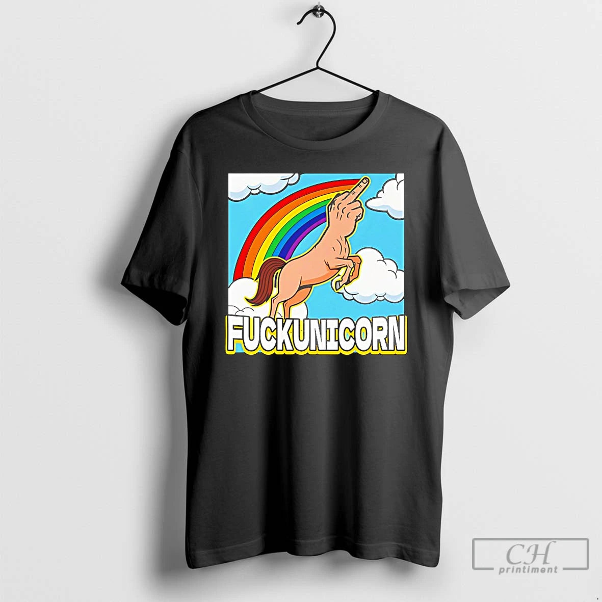Classic Fuckunicorn Unicorn Middle Finger T-Shirts, Hoodie, Sweatshirt | PopFlextees.com
