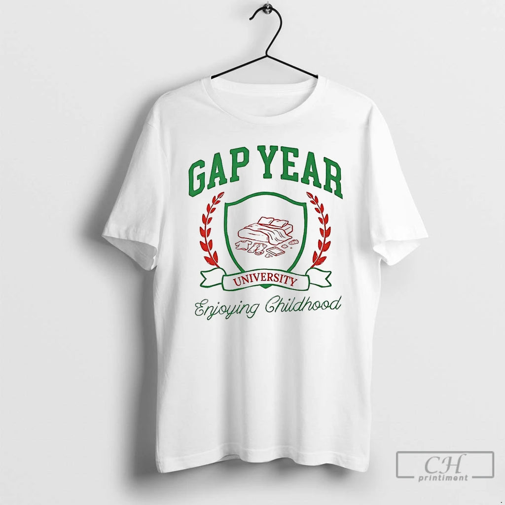 Classic Gap Year University Enjoying Childhood Logo T-Shirts, Hoodie, Sweatshirt | PopFlextees.com