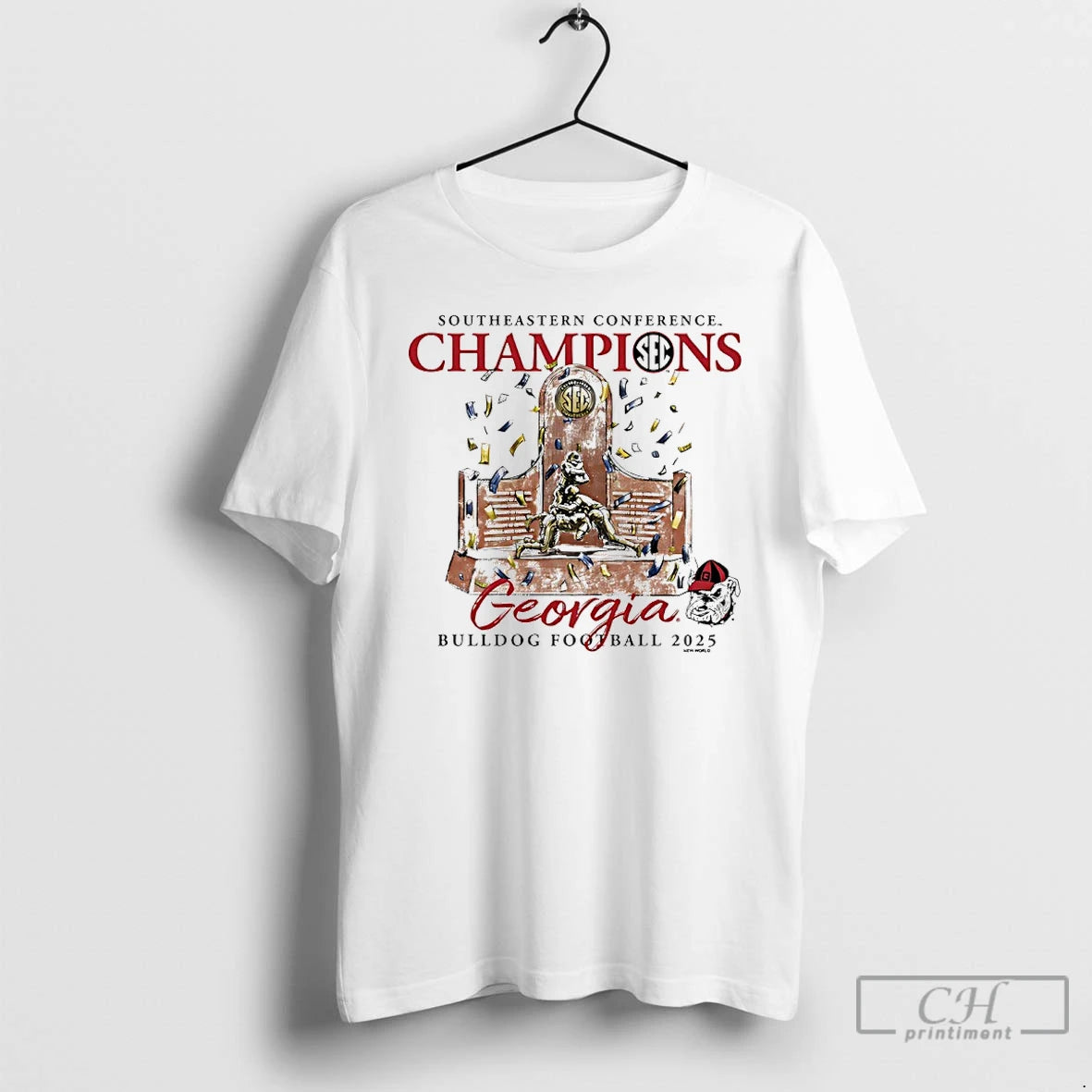 Classic Georgia Bulldogs 2025 Sec Football Champions Trophy T-Shirts, Hoodie, Sweatshirt | PopFlextees.com
