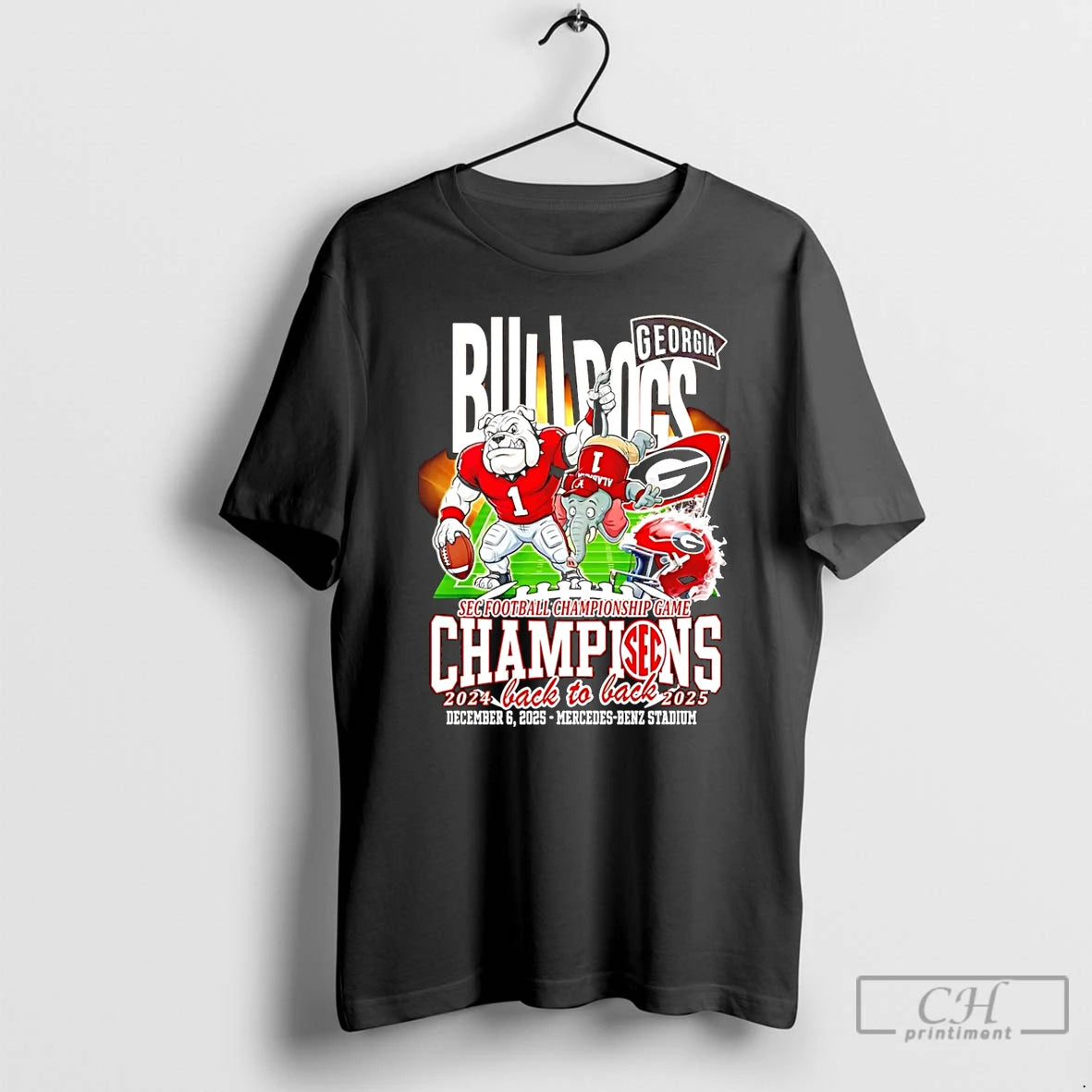 Classic Georgia Bulldogs 2025 Sec Football Champions Back To Back Mascot T-Shirts, Hoodie, Sweatshirt | PopFlextees.com