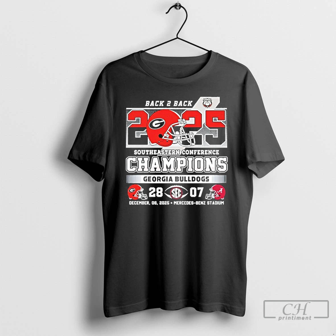 Classic Georgia Bulldogs Back 2 Back 2025 Sec Football Champions Uga 28 7 Bama T-Shirts, Hoodie, Sweatshirt | PopFlextees.com