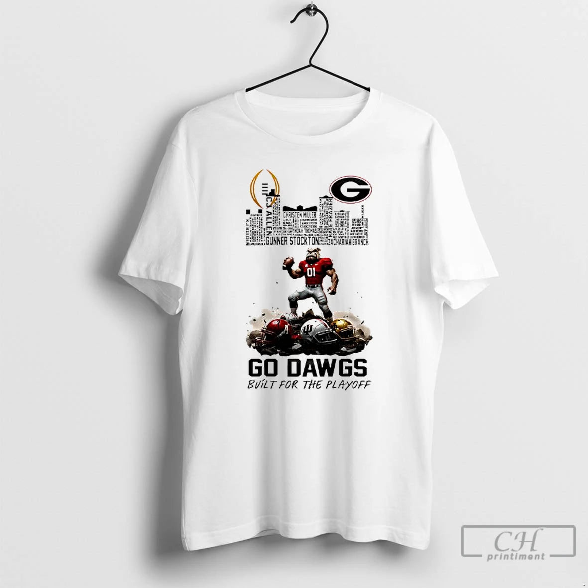 Classic Georgia Bulldogs Bulit For Playoff 2025 2026 Cfp Mascot Skyline T-Shirts, Hoodie, Sweatshirt | PopFlextees.com