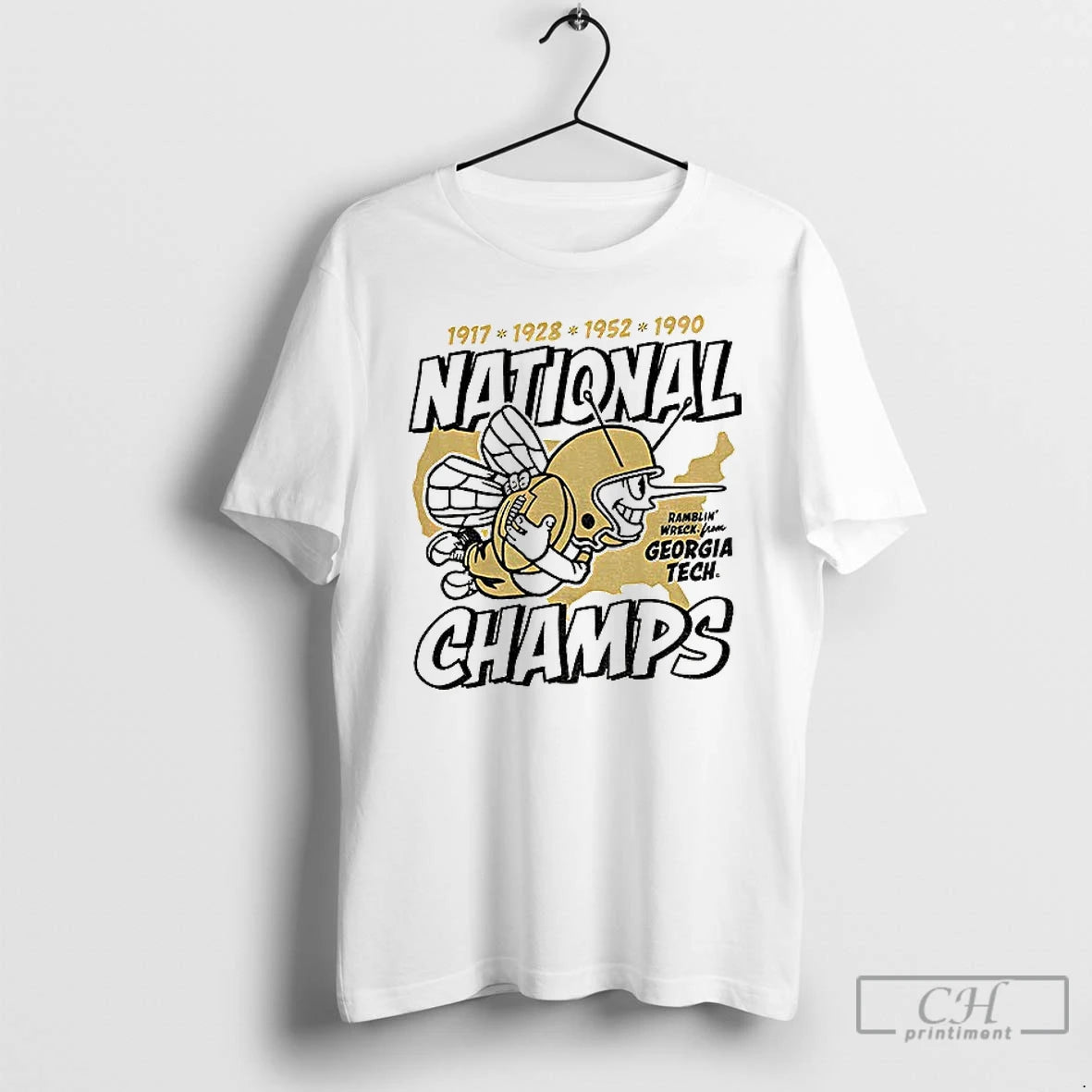 Classic Georgia Tech Yellow Football Four Time National Champs T-Shirts, Hoodie, Sweatshirt | PopFlextees.com