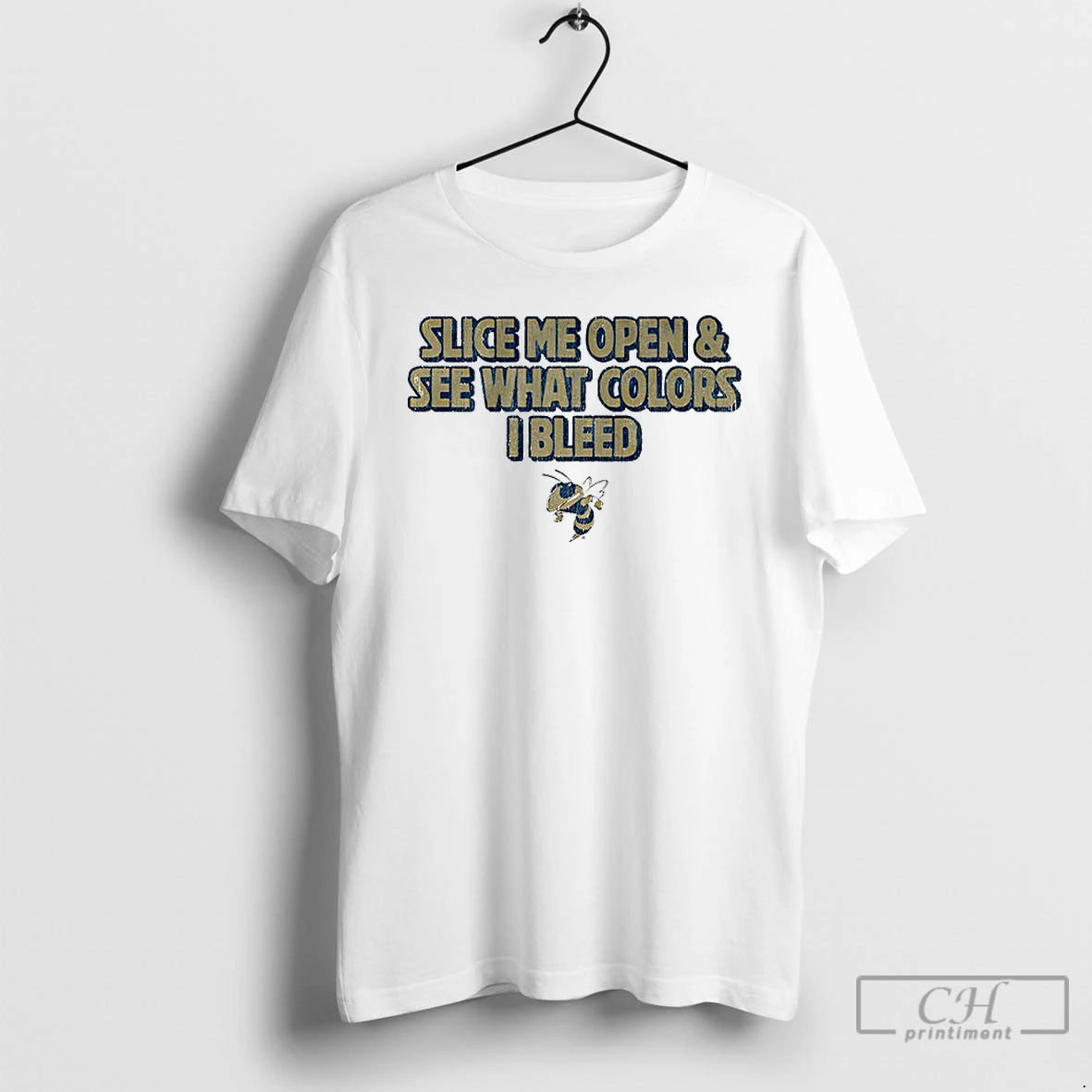 Classic Georgia Tech Yellow Jackets Slice Me Open See What Colors I Bleed T Shirts Hoodie, Sweatshirt | PopFlextees.com