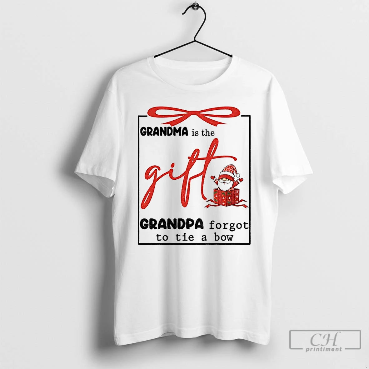 Classic Gnome Grandma Is The Gift Grandpa Forgot To Tie A Bow Christmas T Shirts Hoodie, Sweatshirt | PopFlextees.com