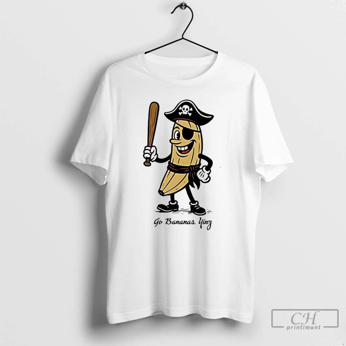 Classic Go Bananas Yinz Cute Funny Baseball T-Shirts, Hoodie, Sweatshirt | PopFlextees.com