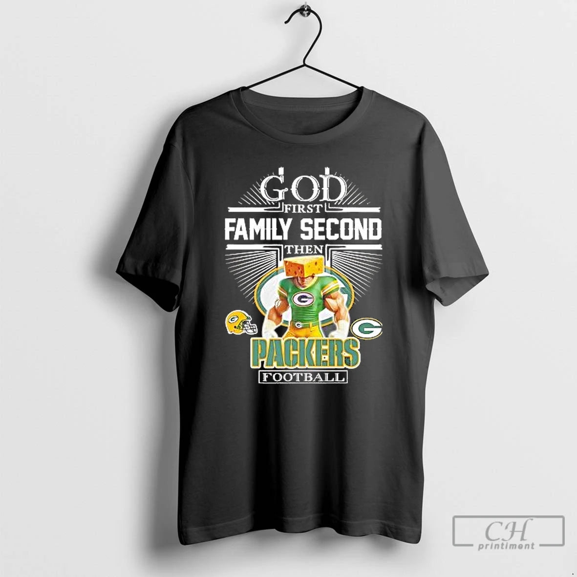 Classic God First Family Second Then Green Bay Packers Cheesehead Football T-Shirts, Hoodie, Sweatshirt | PopFlextees.com
