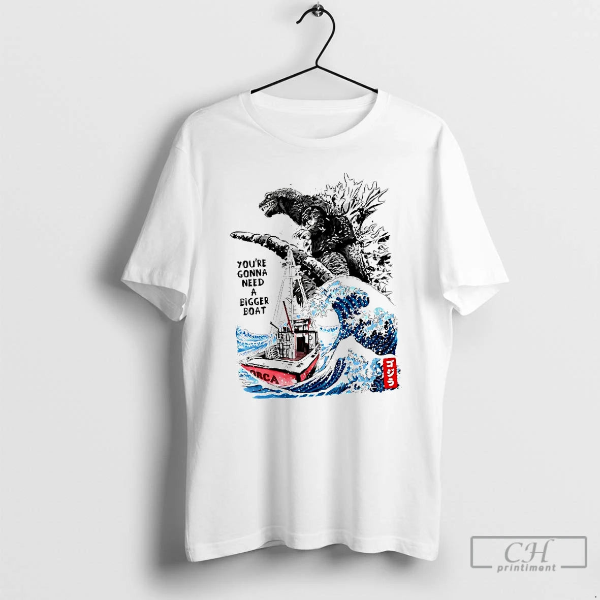 Classic Godzilla Youre Gonna Need A Bigger Boat T-Shirts, Hoodie, Sweatshirt | PopFlextees.com