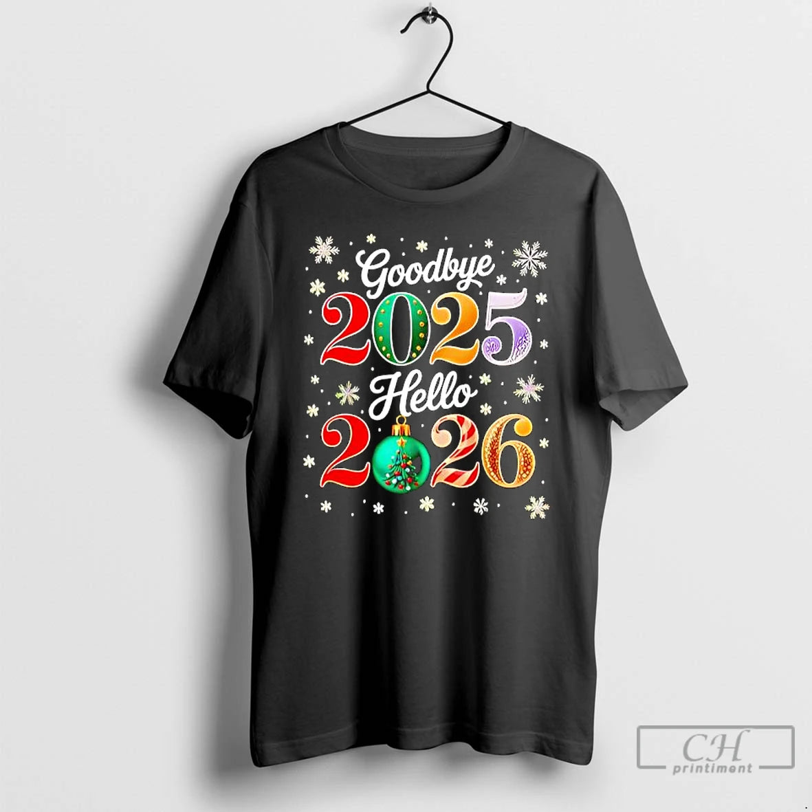 Classic Goodbye 2025 Hello 2026 Happy New Years Eve Christmas T-Shirts, Hoodie, Sweatshirt | PopFlextees.com