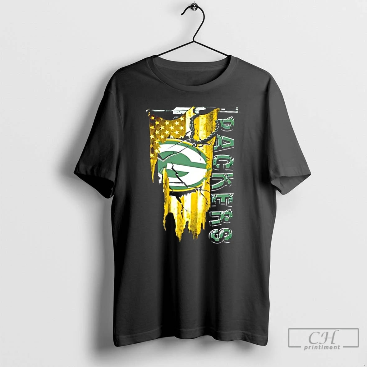 Classic Green Bay Packers Football Battle Shattered Usa Flag Rip Design T-Shirts, Hoodie, Sweatshirt | PopFlextees.com