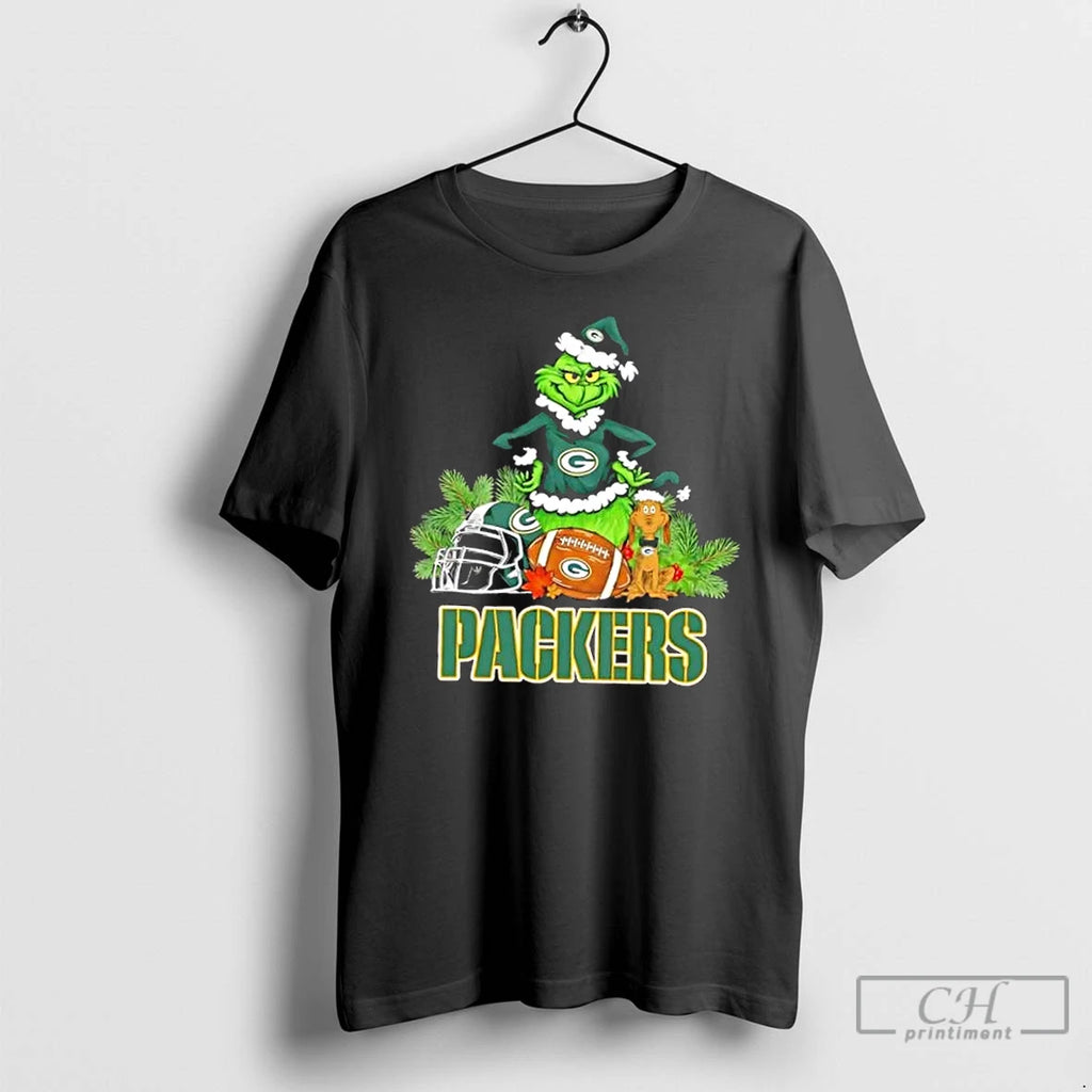 Classic Green Bay Packers Football X Grinch And Max Dog Merry Christmas T Shirts Sweater Hoodie, Sweatshirt | PopFlextees.com