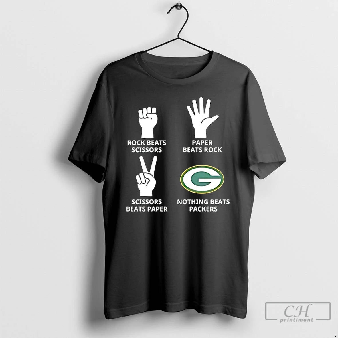 Classic Green Bay Packers Nothing Beats Rock Beats Scissors Paper Beats Rock Scissors Beats Paper T-Shirts, Hoodie,...