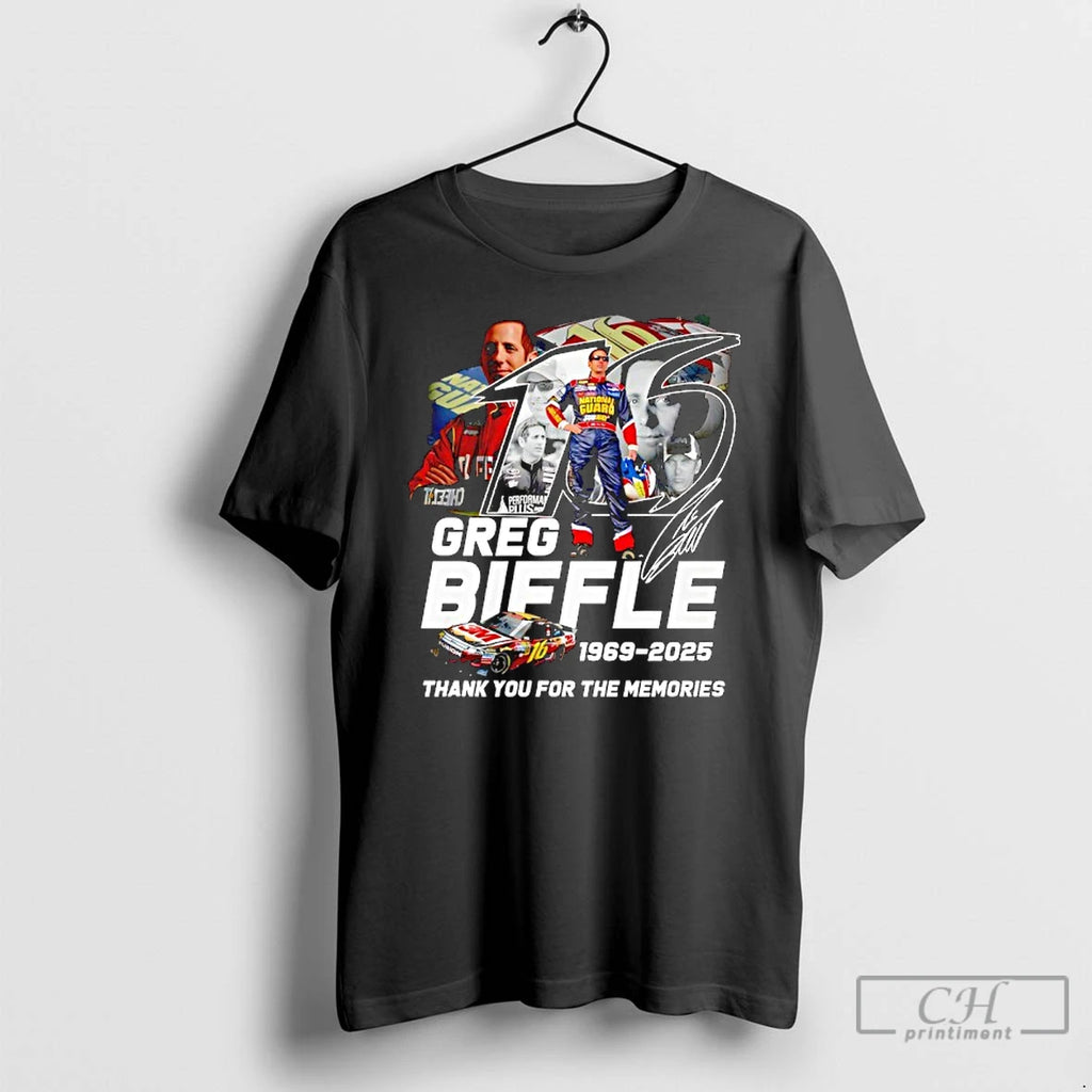 Classic Greg Biffle 16 1969 2025 Thank You For The Memories Signature T Shirts Sweater Hoodie, Sweatshirt | PopFlextees.com