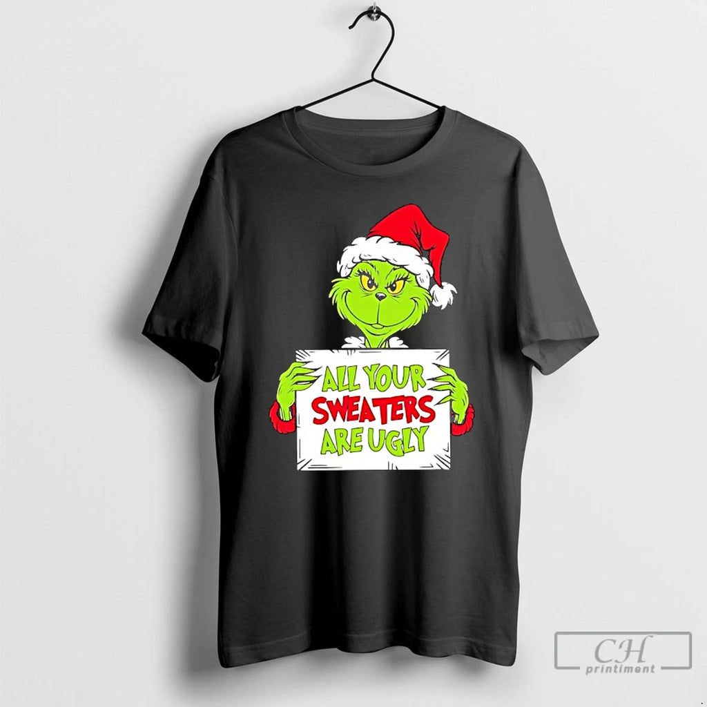 Classic Grinch Christmas Lights All Yours Sweaters Are Ugly T-Shirts, Hoodie, Sweatshirt | PopFlextees.com
