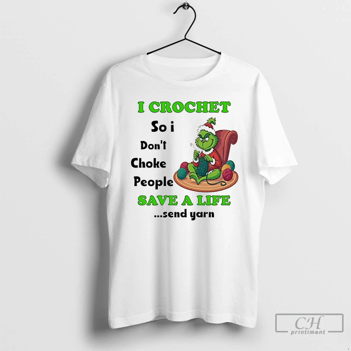 Classic Grinch I Crochet So I Dont Choke People Save A Life Chirstmas 2025 T-Shirts, Hoodie, Sweatshirt | PopFlextees.com