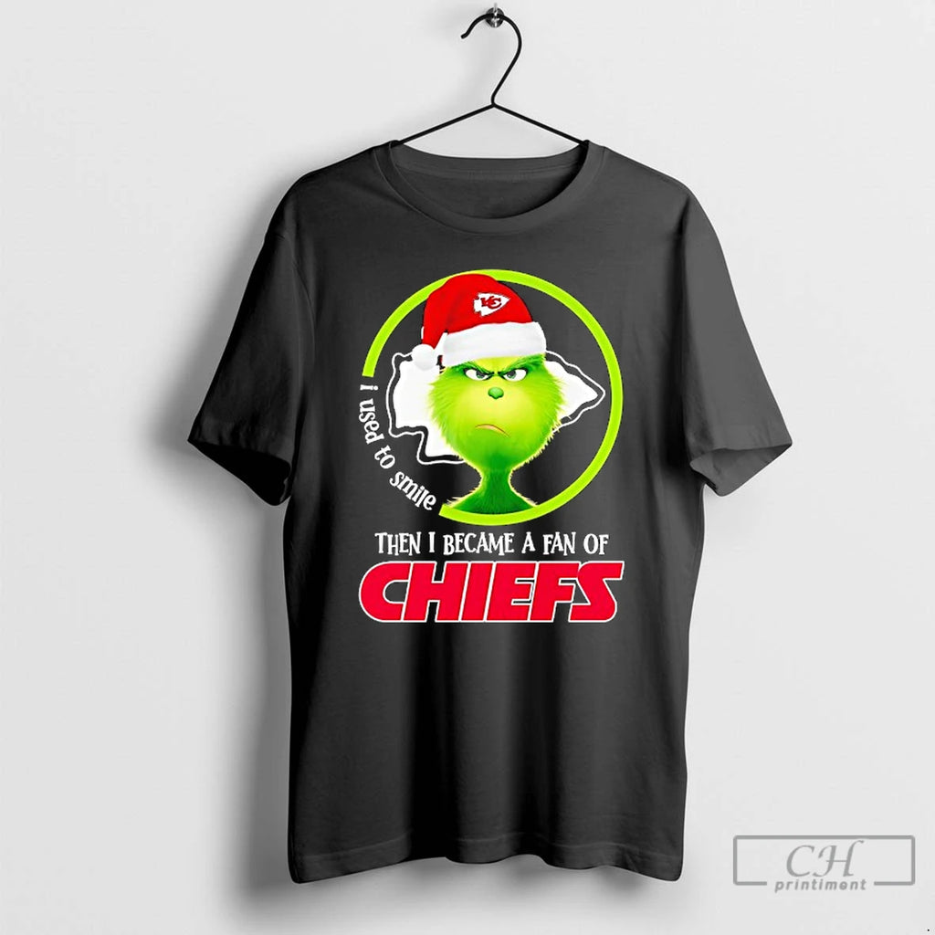 Classic Grinch I Used To Smile Then I Became A Fan Of Kansas City Chiefs T-Shirts, Hoodie, Sweatshirt | PopFlextees.com