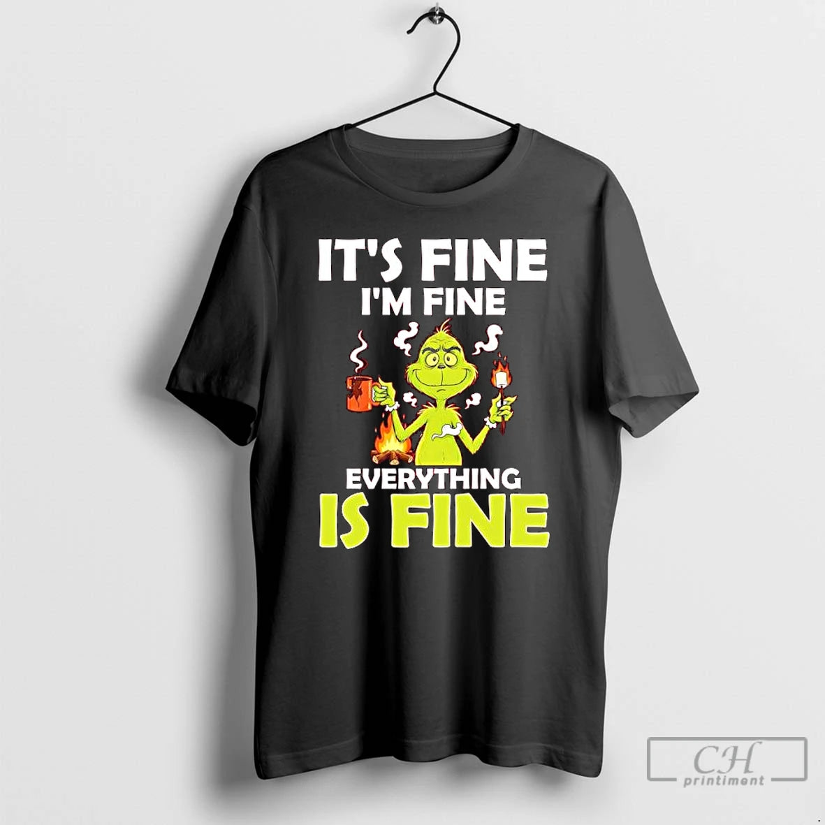 Classic Grinch Its Fine Im Fine Everything Is Fine T-Shirts, Hoodie, Sweatshirt | PopFlextees.com