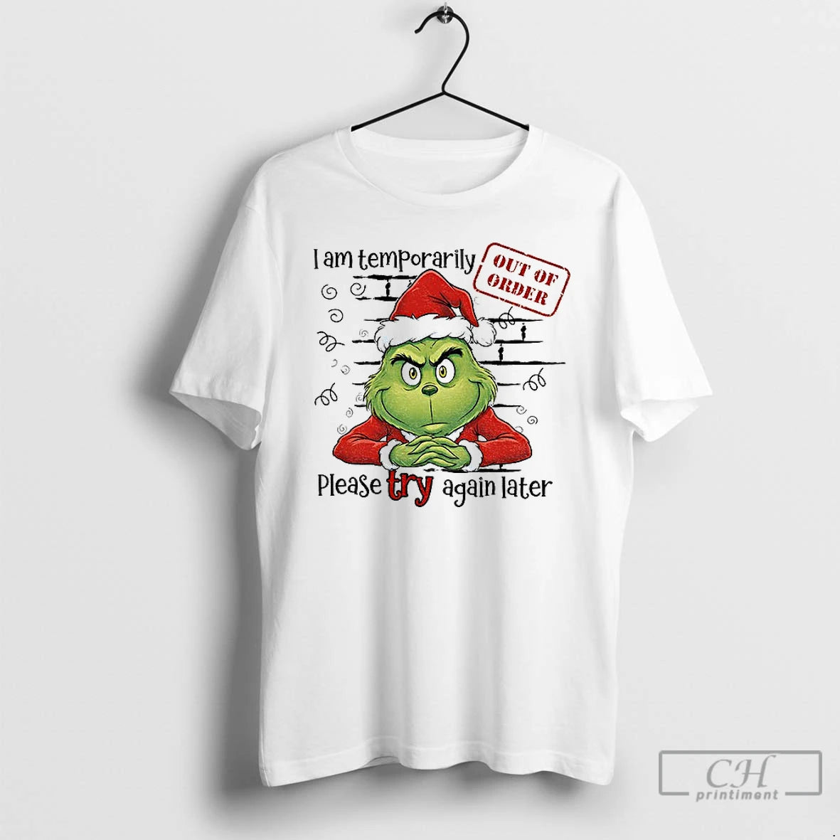 Classic Grinch Santa I Am Temporarily Please Try Again Later Christmas T-Shirts, Hoodie, Sweatshirt | PopFlextees.com