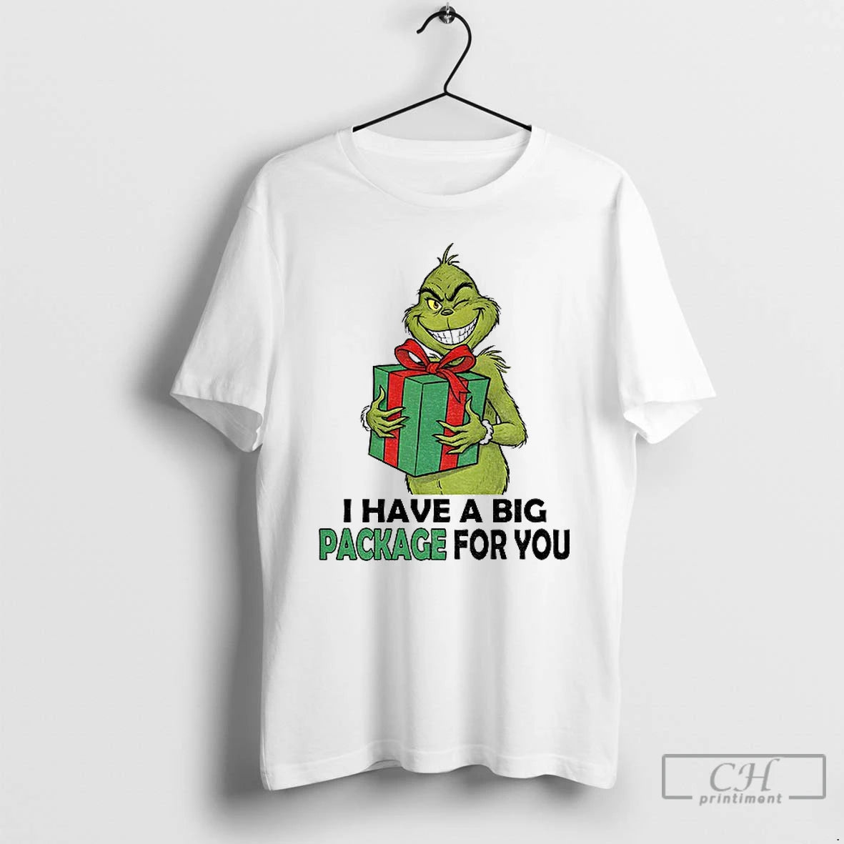 Classic Grinch Santa Holding Gift I Have A Big Package For You Christmas T Shirts Hoodie, Sweatshirt | PopFlextees.com