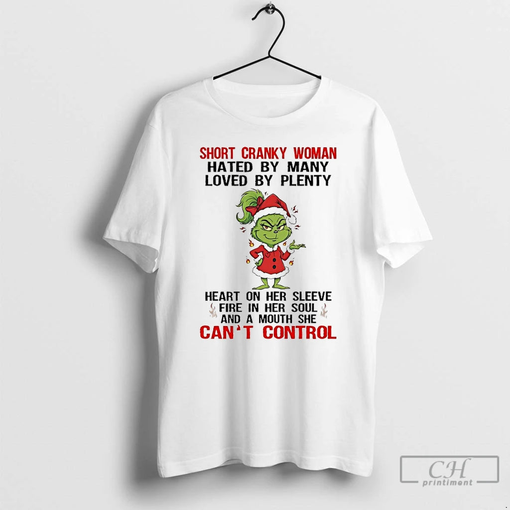 Classic Grinch Short Cranky Woman Hated By Many Loved By Plenty Heart On Her Sleeve T-Shirts, Hoodie, Sweatshirt