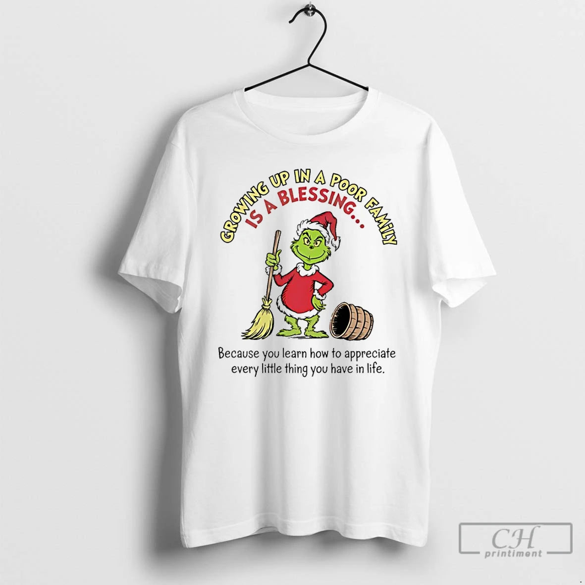 Classic Grinch Growing Up In A Poor Family Is A Blessing Christmas T Shirts Sweater Hoodie, Sweatshirt | PopFlextees.com