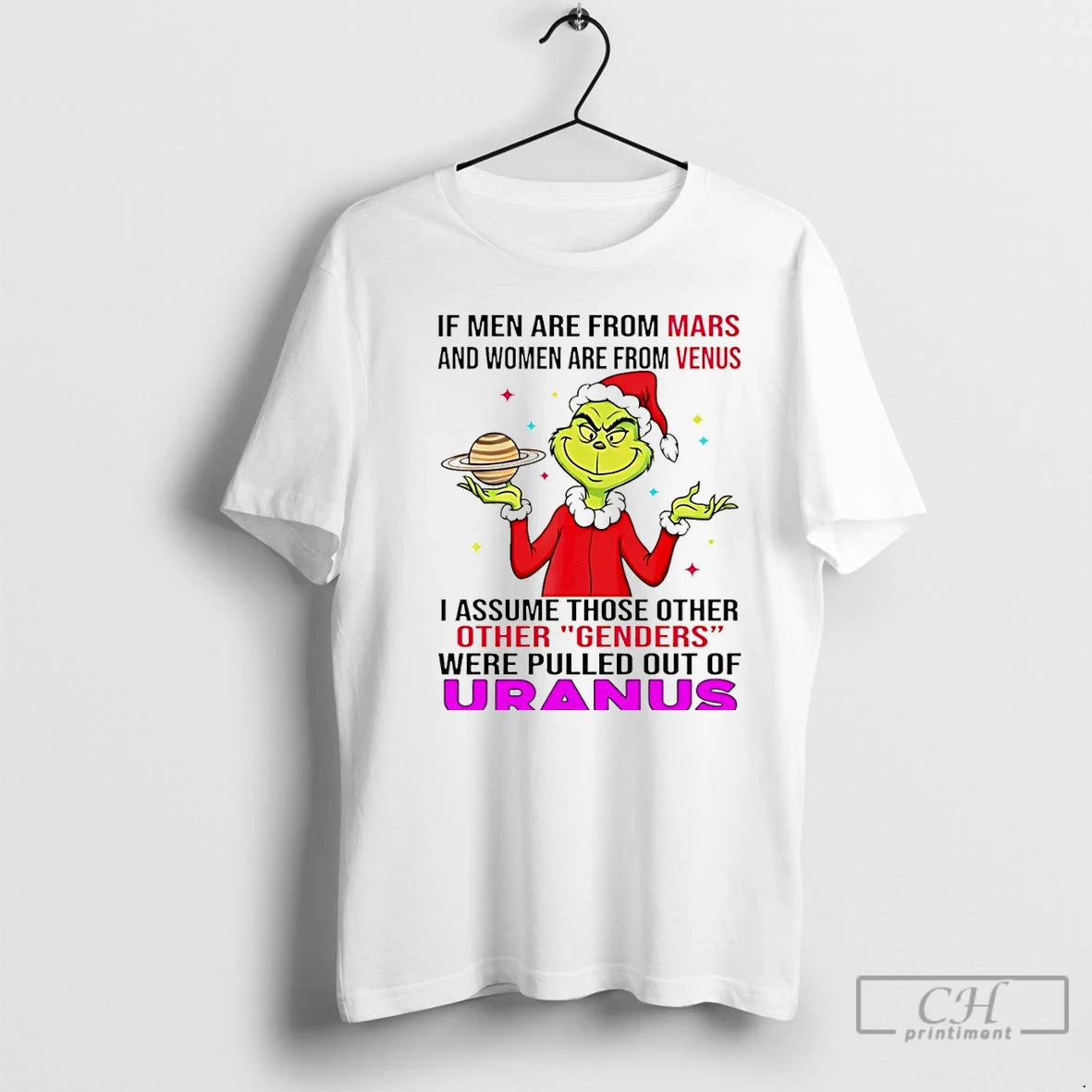 Classic Grinch If Men Are From Mars And Women Are From Venus Uranus Christmas T-Shirts, Hoodie, Sweatshirt | PopFlextees.com