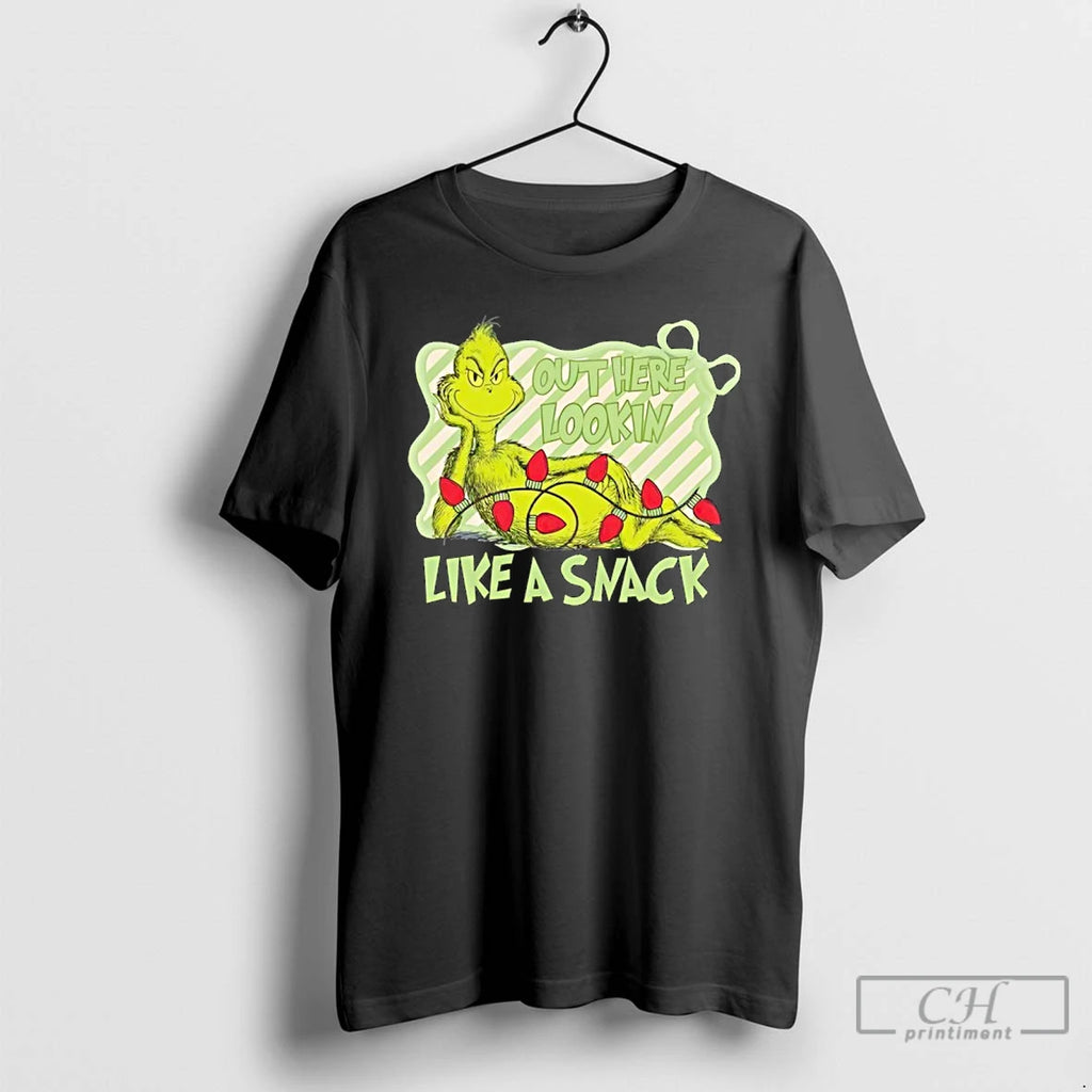 Classic Grinch Light Out Here Lookin Like A Smack Merry Christmas T-Shirts, Hoodie, Sweatshirt | PopFlextees.com