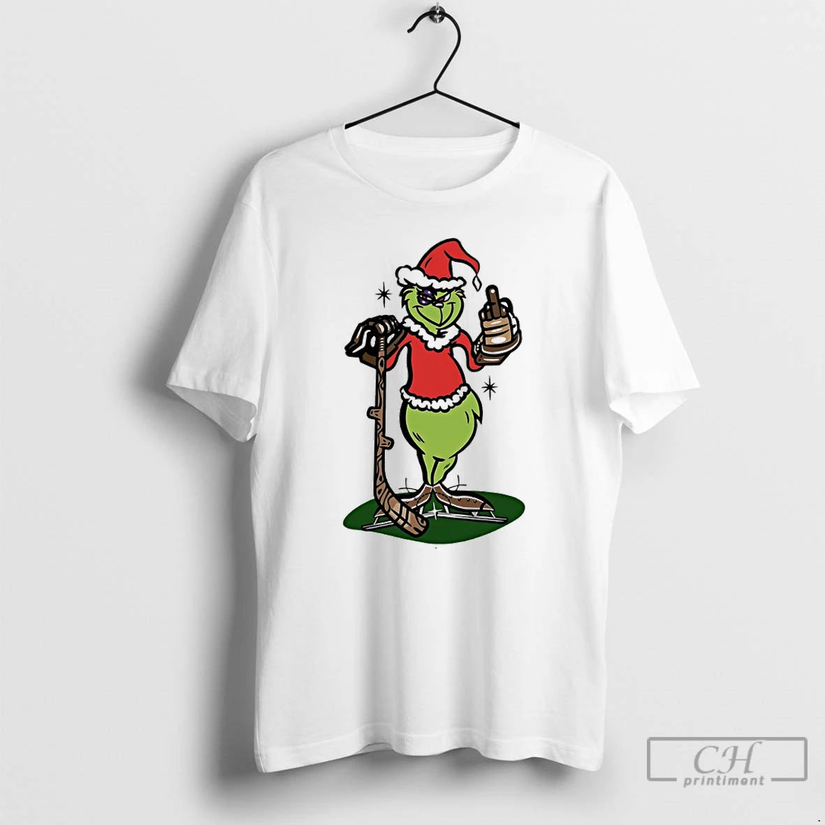 Classic Grinch Middle Finger Hockey T-Shirts, Hoodie, Sweatshirt | PopFlextees.com