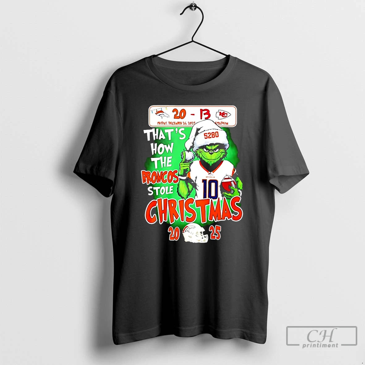 Classic Grinch Thats How The Broncos Stole Christmas 2025 20 13 Kc Chiefs Score T-Shirts, Hoodie, Sweatshirt