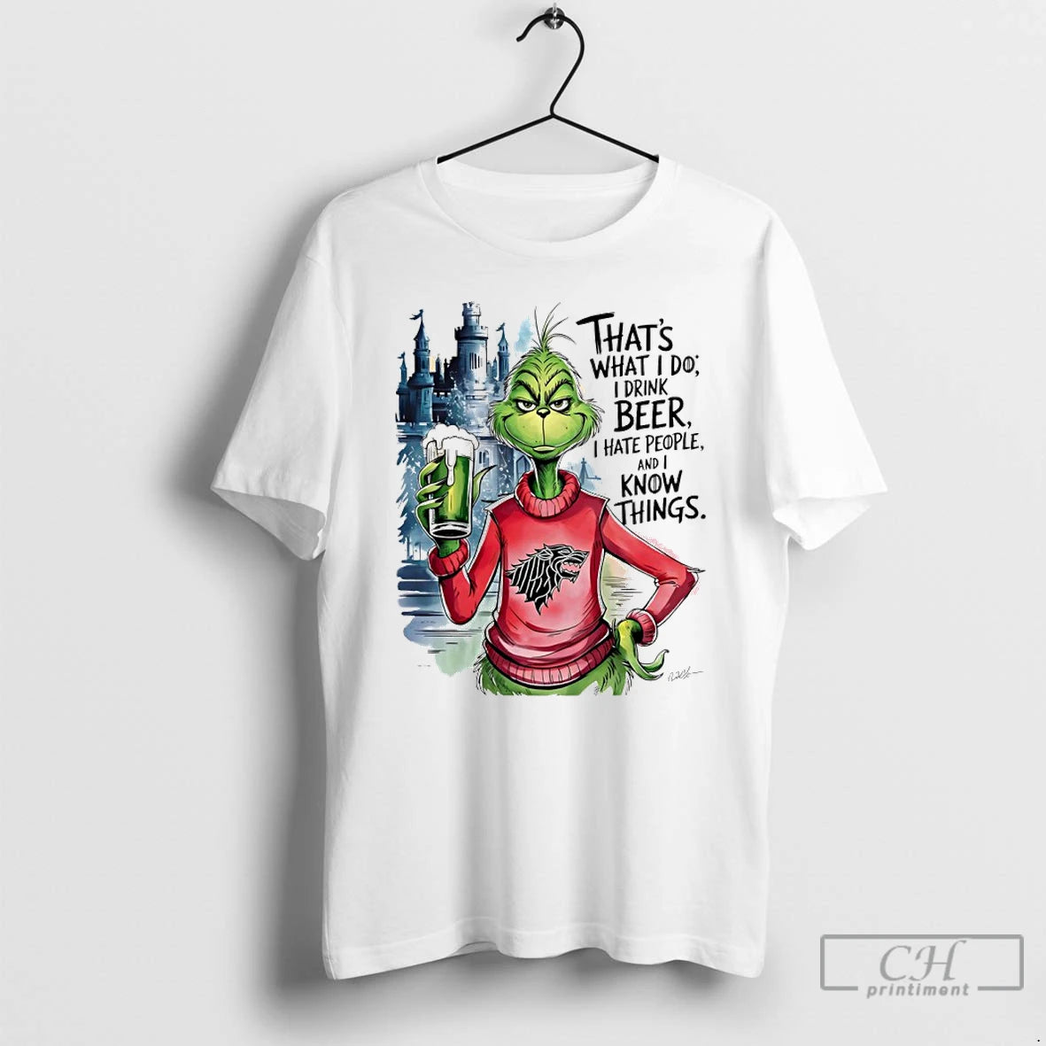 Classic Grinch Thats What I Do I Drink Beer I Hate People And I Know T-Shirts, Hoodie, Sweatshirt | PopFlextees.com