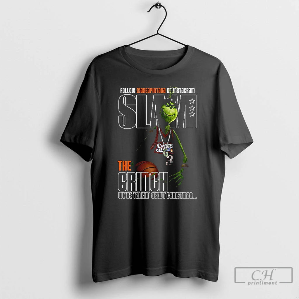 Classic Grinch X Allen Iverson Philadelphia 76ers Basketball Slam The Grinch Were Talkin About Christmas T-Shirts,...