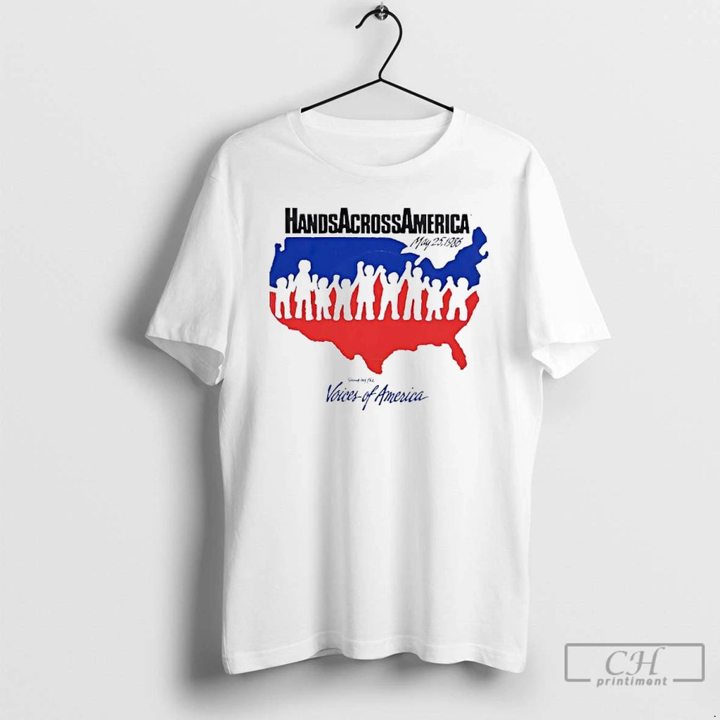 Classic Hands Across America May 25 1986 Sung By The Voices Of America T Shirts Hoodie, Sweatshirt | PopFlextees.com