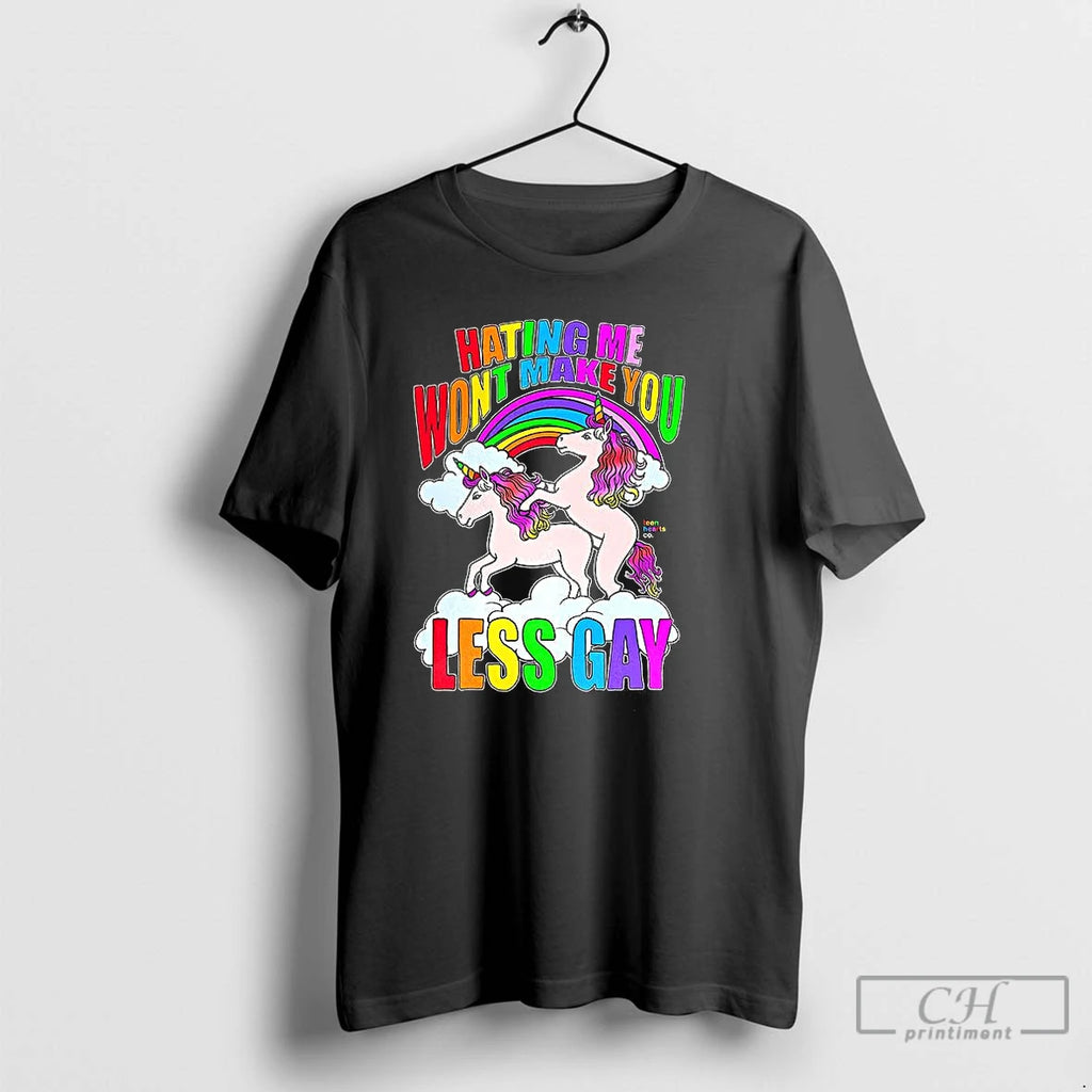 Classic Hating Me Wont Make You Less Gay Unicorn Rainbow T-Shirts, Hoodie, Sweatshirt | PopFlextees.com