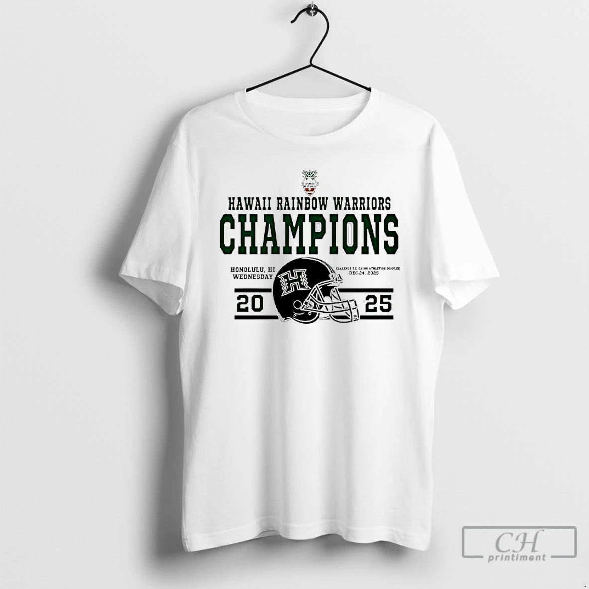 Classic Hawaii Rainbow Warriors 2025 Hawaii Bowl Champions Helmet T-Shirts, Hoodie, Sweatshirt | PopFlextees.com