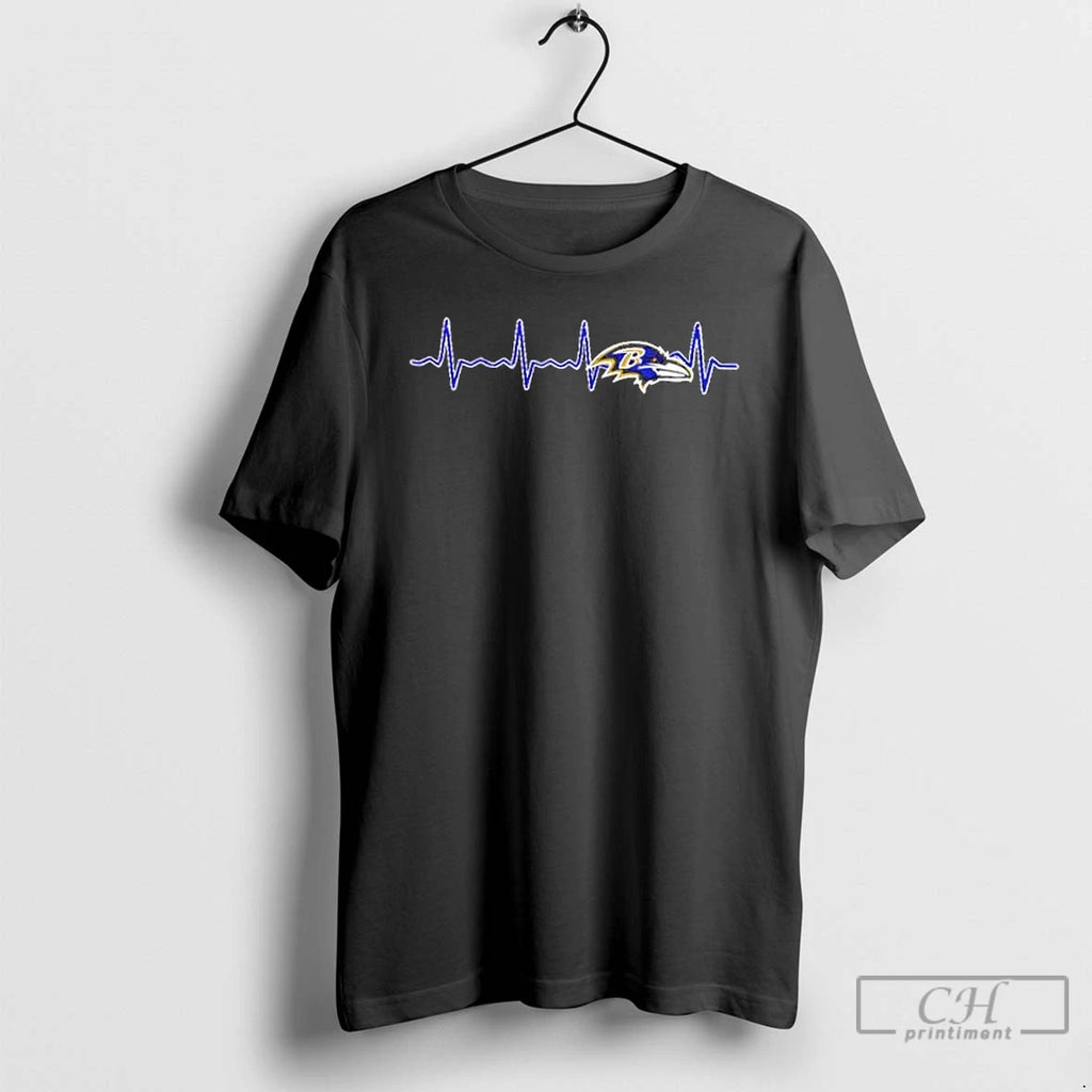 Classic Heartbeat Baltimore Ravens Football Logo Graphic T-Shirts, Hoodie, Sweatshirt | PopFlextees.com